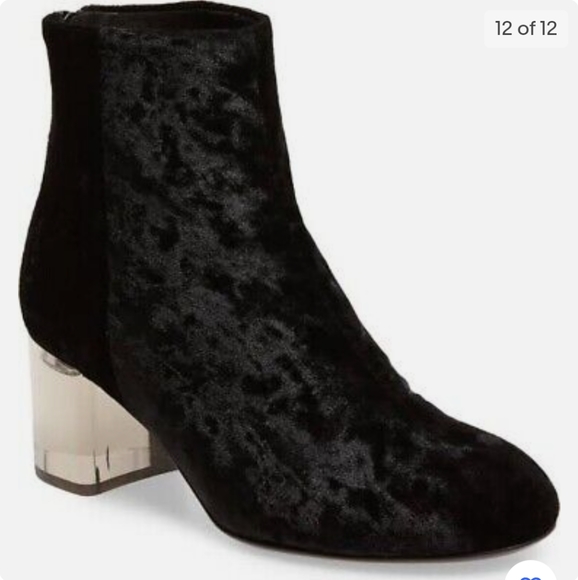 HOST PICK RAG & Bone Drea Black Velvet Boots with clear acrylic heels‼️SALE 😘‼️ - Picture 3 of 14